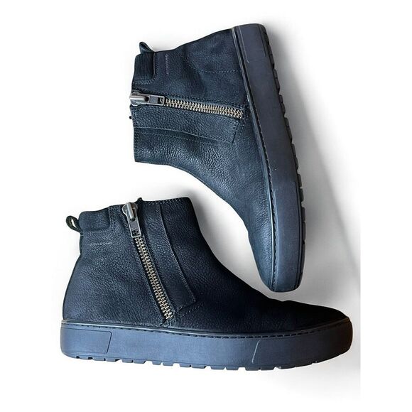 Vagabond Bree Zipper Sneaker Boot Black Nubuck Leather Size 41 - Picture 1 of 9